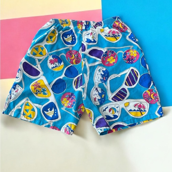 Totally  80’s vintage novelty sunglasses new wave boxer style shorts - Picture 1 of 6